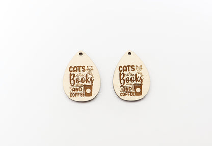 Cat earring blanks, wood earrings