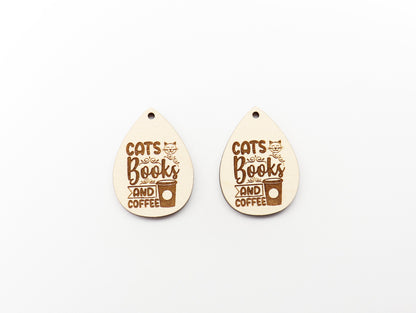 Cat earring blanks, wood earrings