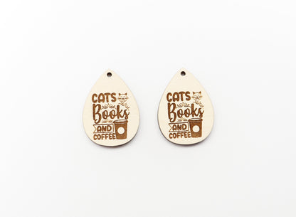 Cat earring blanks, wood earrings