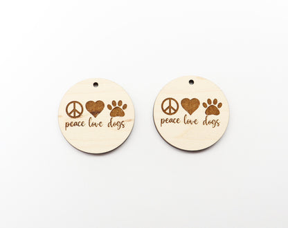 Dog earring blanks, wood earrings