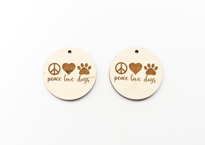 Dog earring blanks, wood earrings