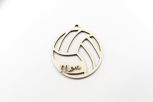 Volleyball mom car charm, wood blanks, wood cutouts, volleyball cutouts