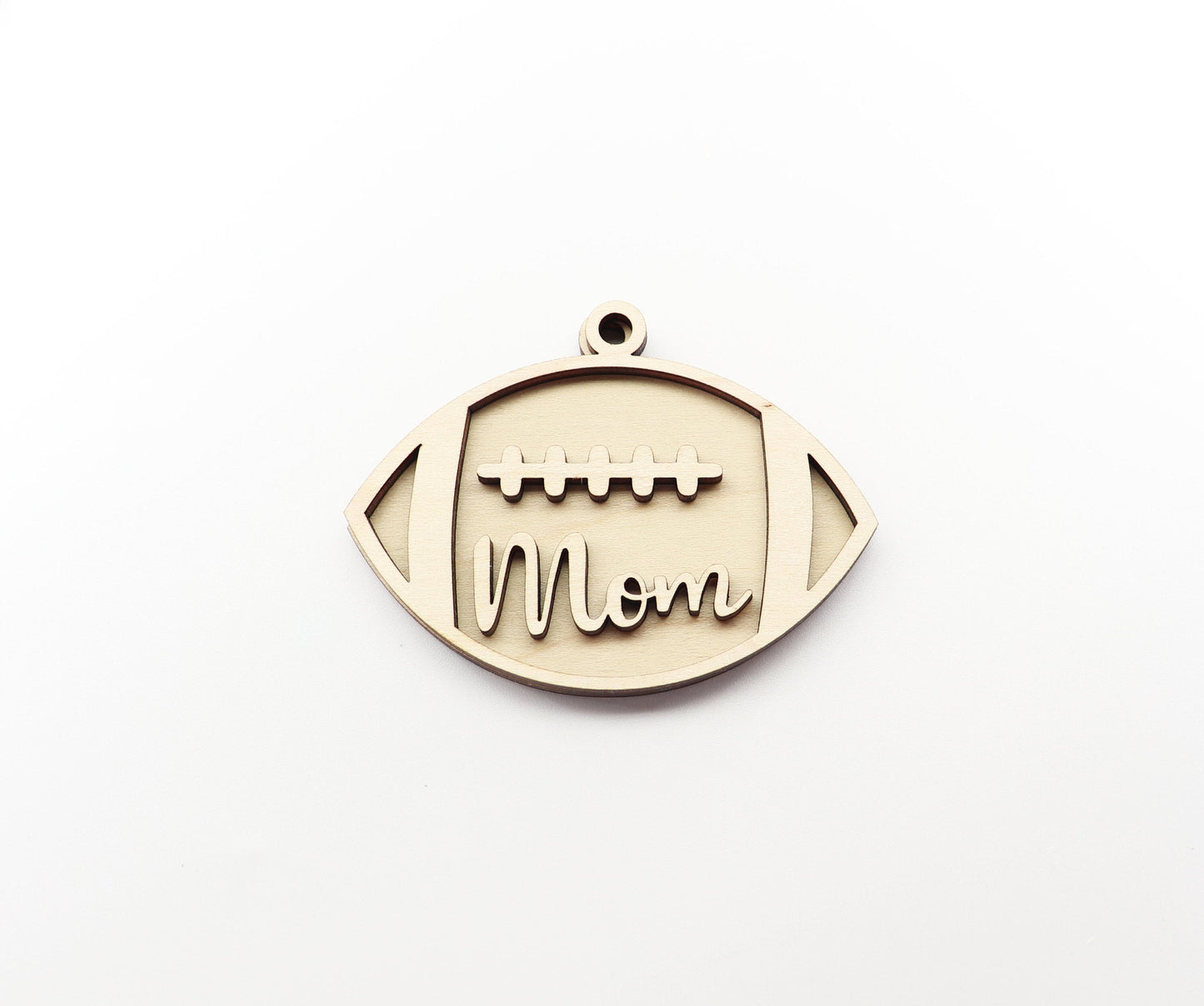 Football mom car charm, wood blanks, wood cutouts, football cutouts