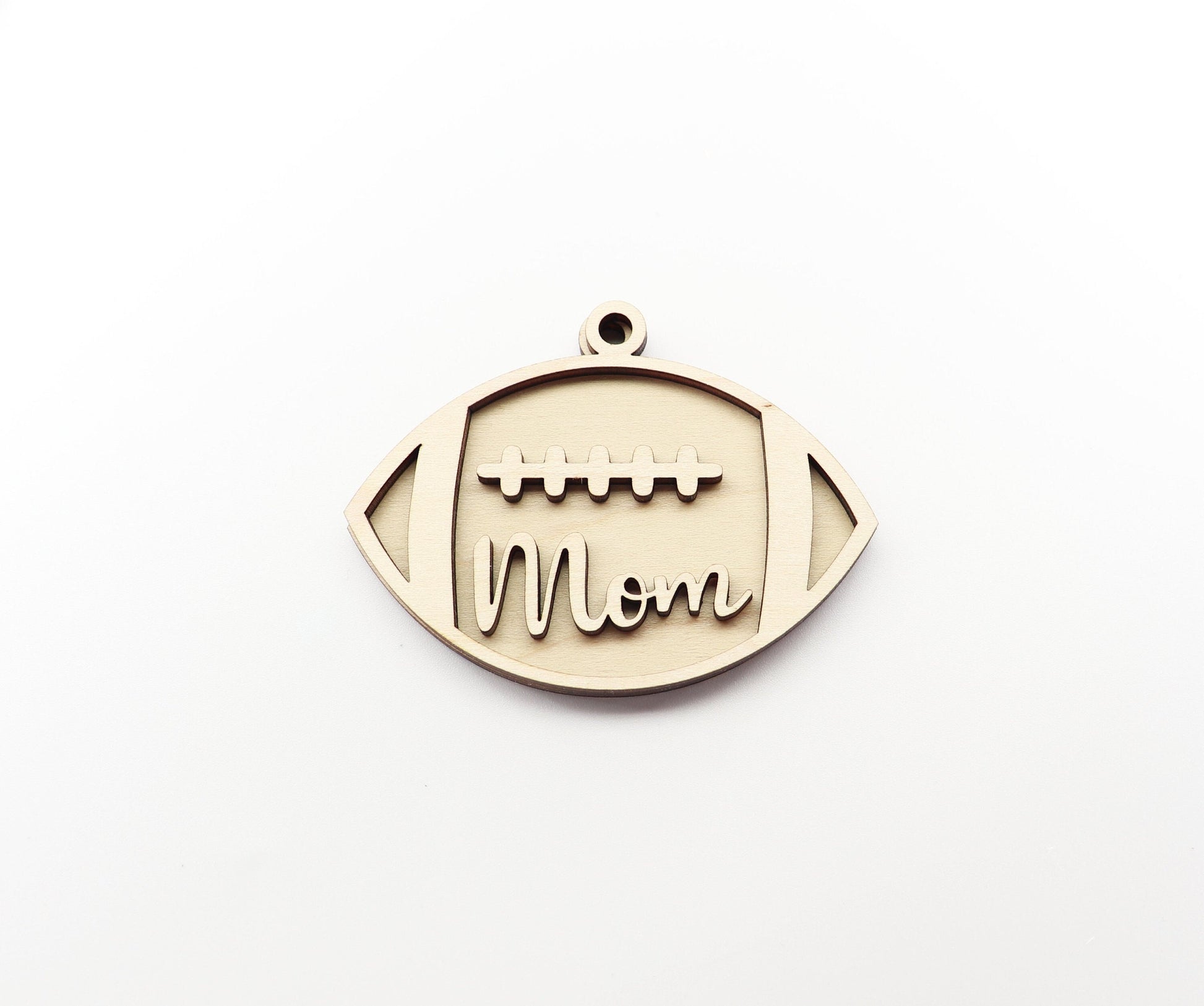 Football mom car charm, wood blanks, wood cutouts, football cutouts