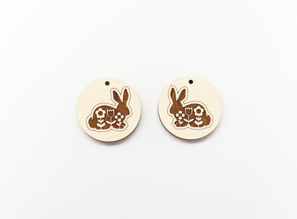 Bunny earring blanks, earring blanks, wood earrings