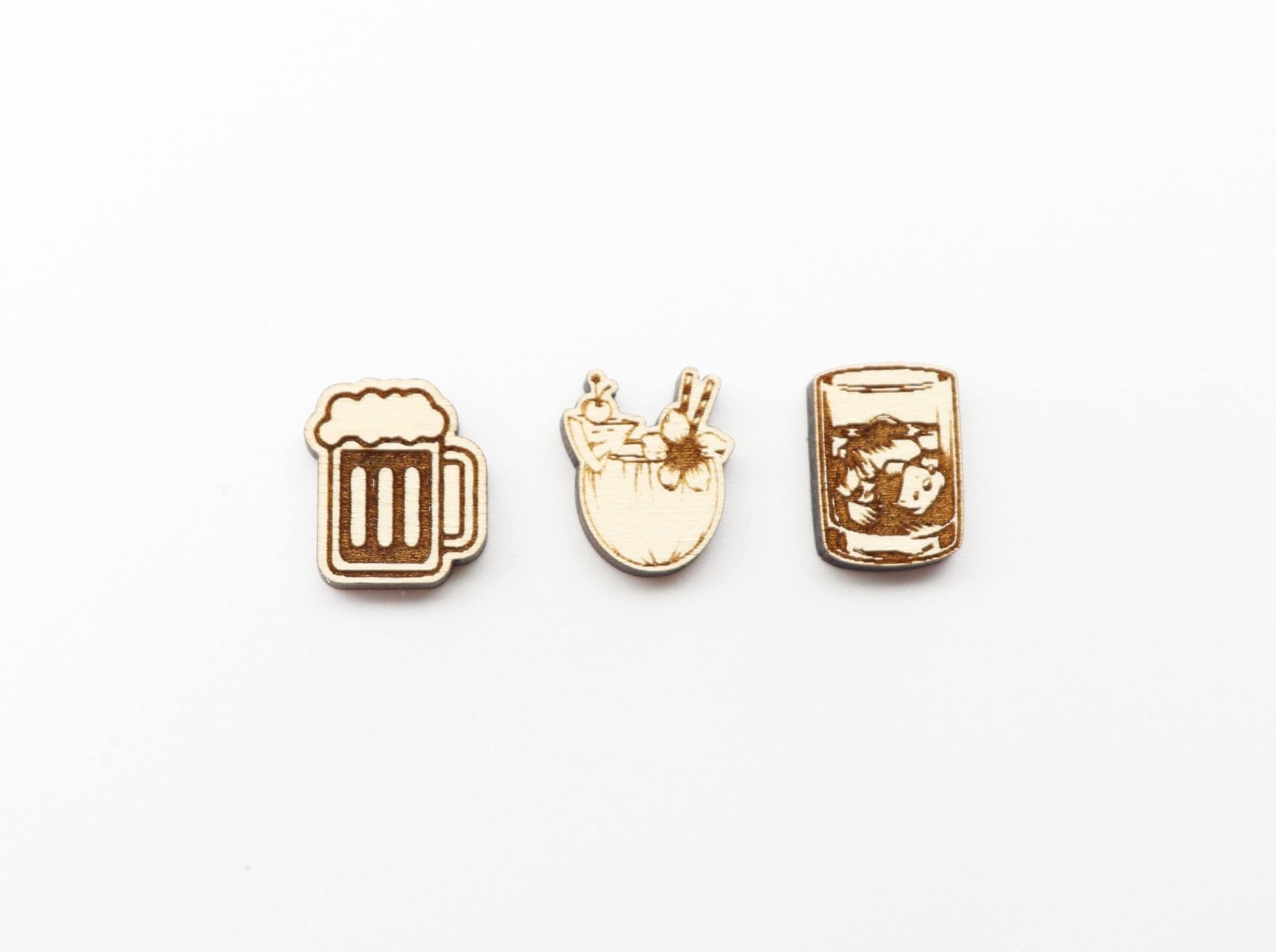 Beer stud blanks, DIY earrings, mixed drinks studs, sold per set