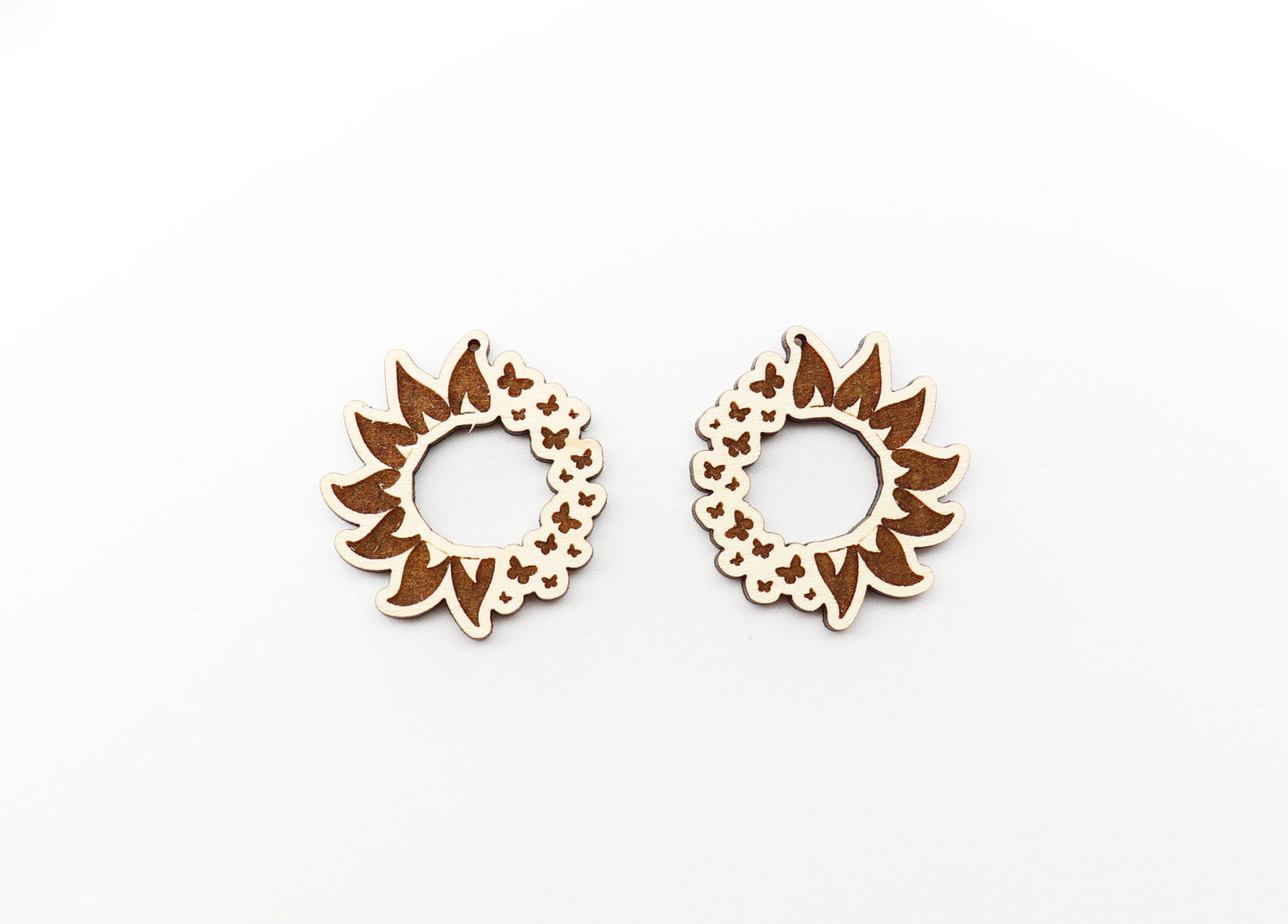 Sunflower butterfly blanks, earring blanks, wood cutouts