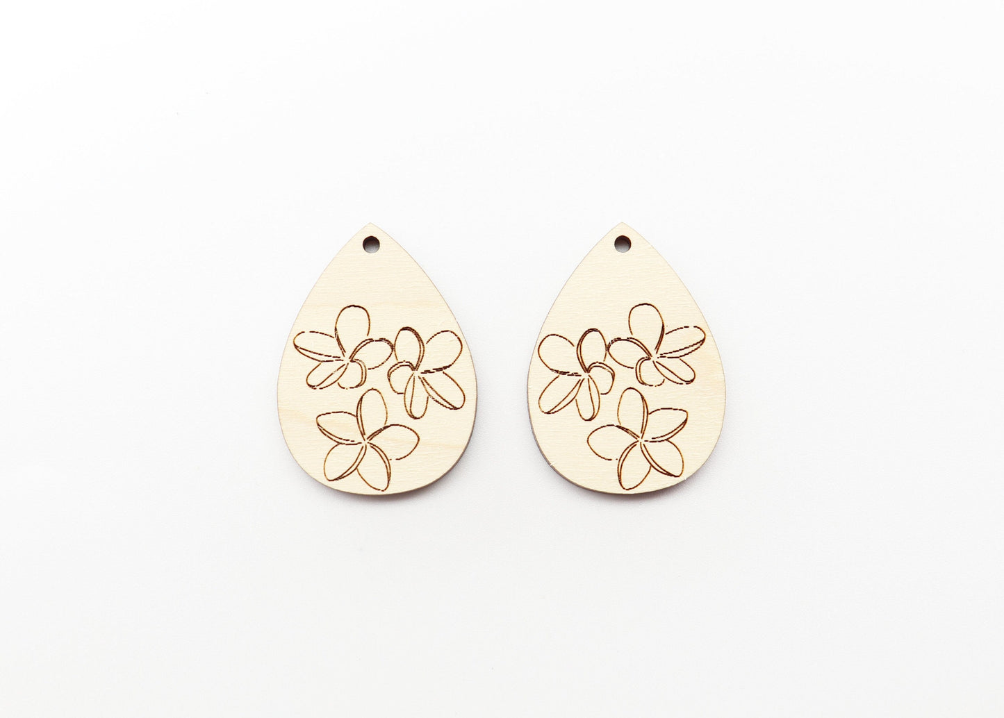 Plumeria wood earring blanks, earring blanks, earring findings