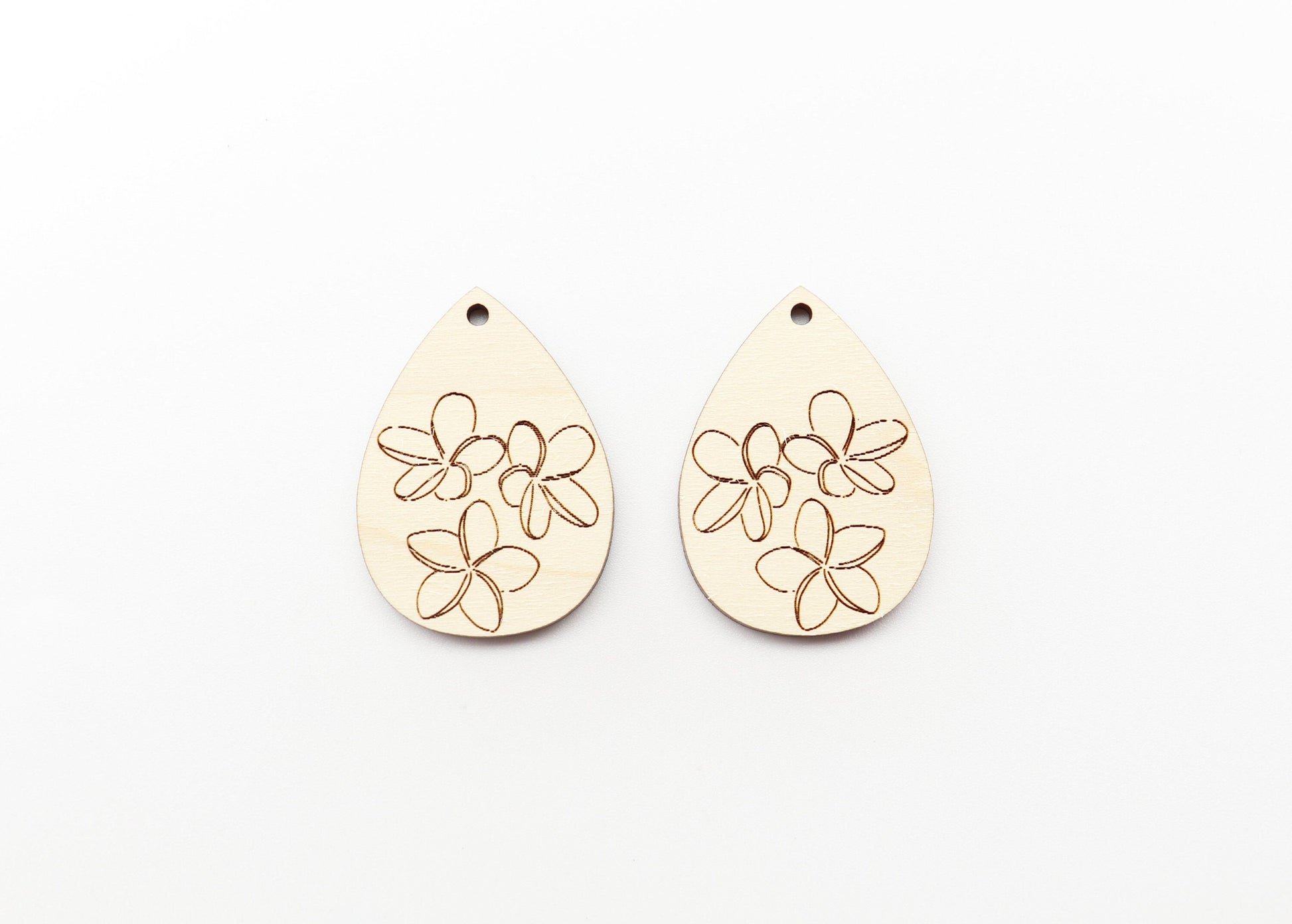 Plumeria wood earring blanks, earring blanks, earring findings