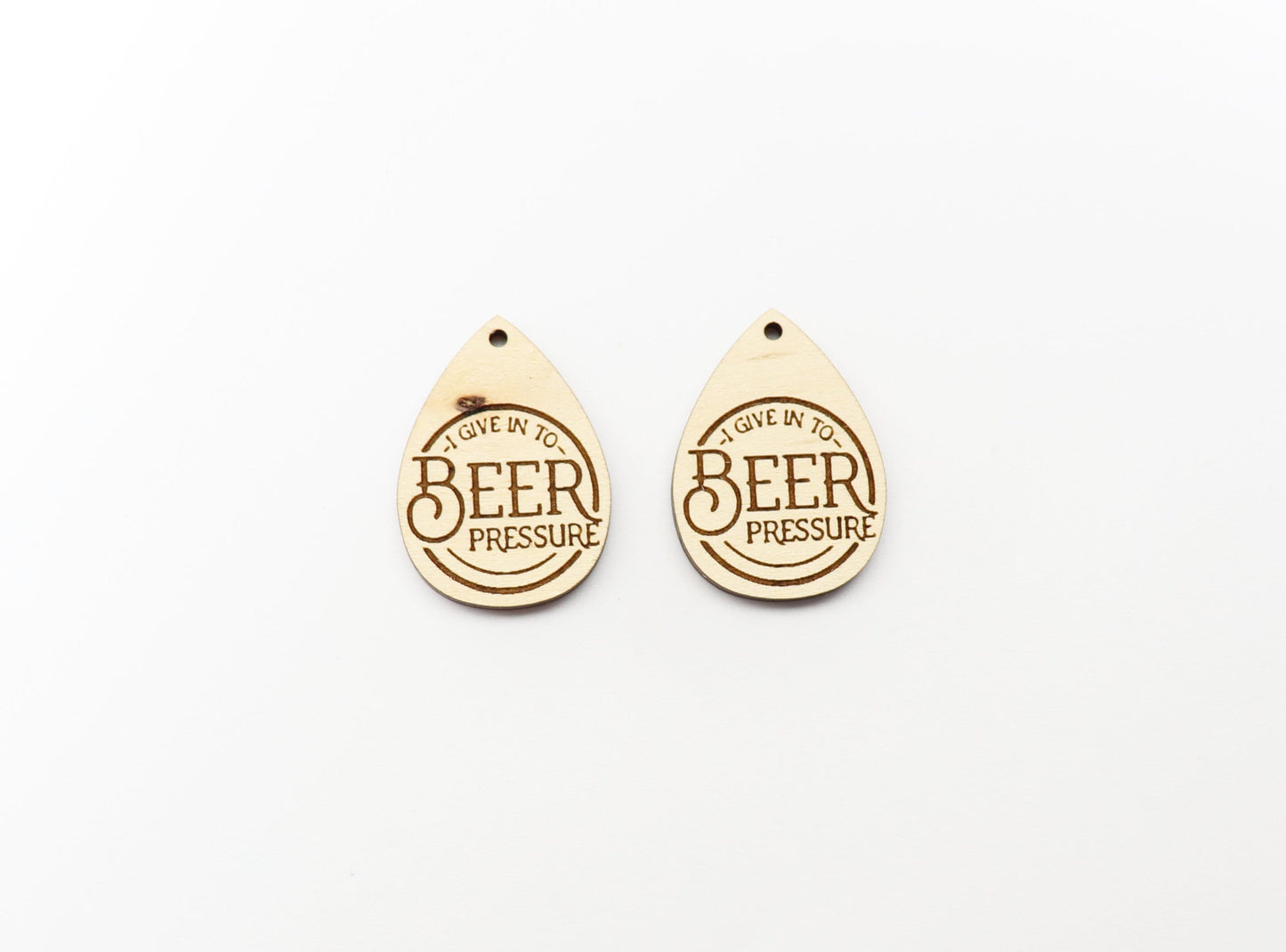 Beer earring blanks, wood earring blanks, sold per set