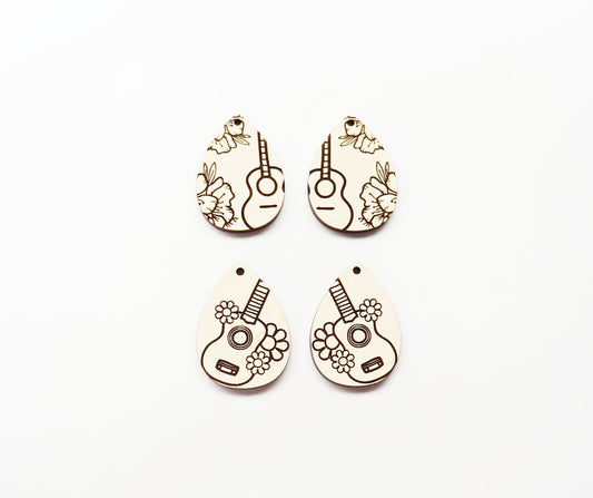 Guitar earrings, DIY earrings, earring blanks, sold per set