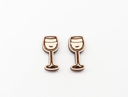 Wine stud blanks, DIY earrings, mixed drinks studs, sold per set