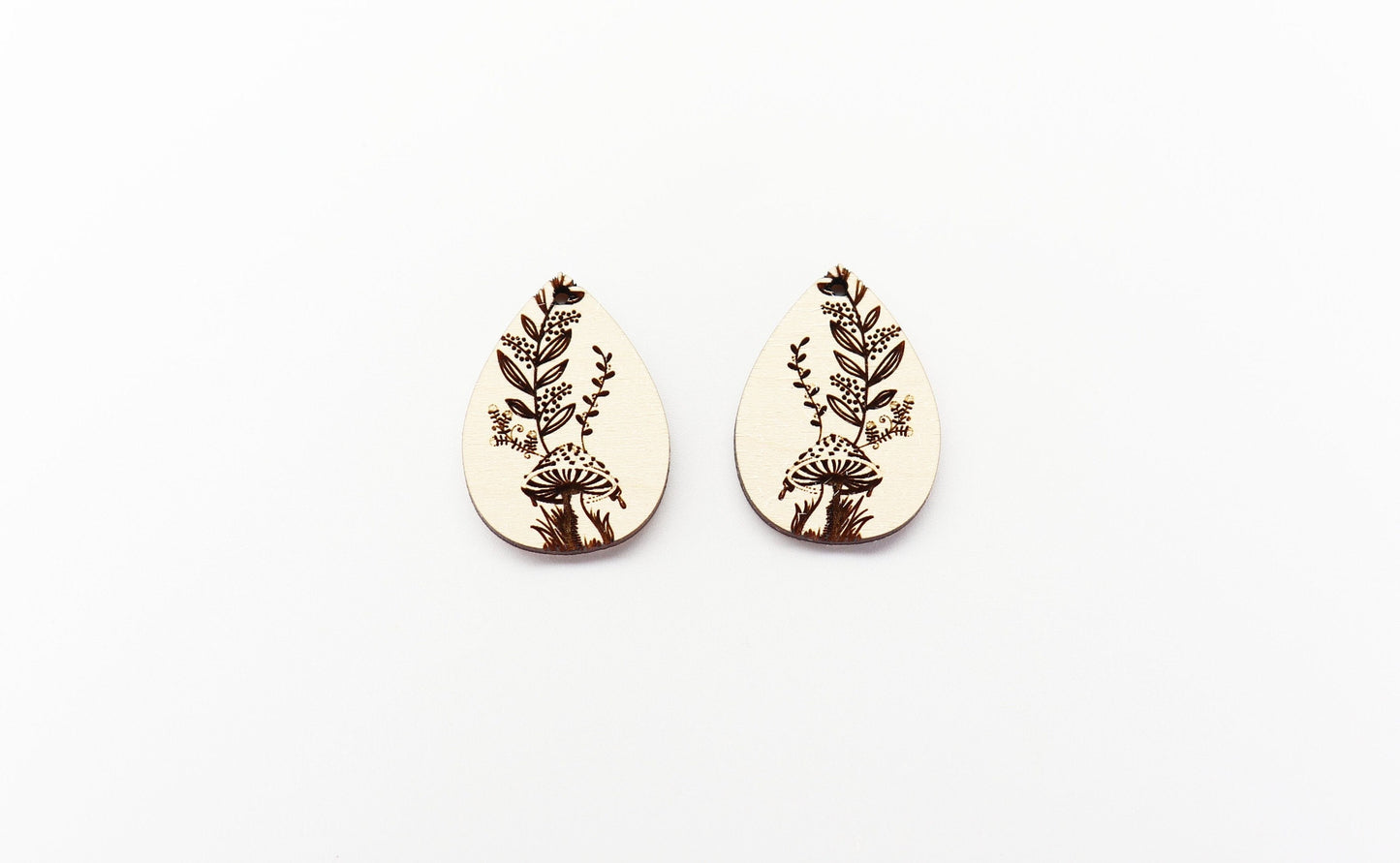 Mushroom earrings, DIY earrings, earring blanks, sold per set