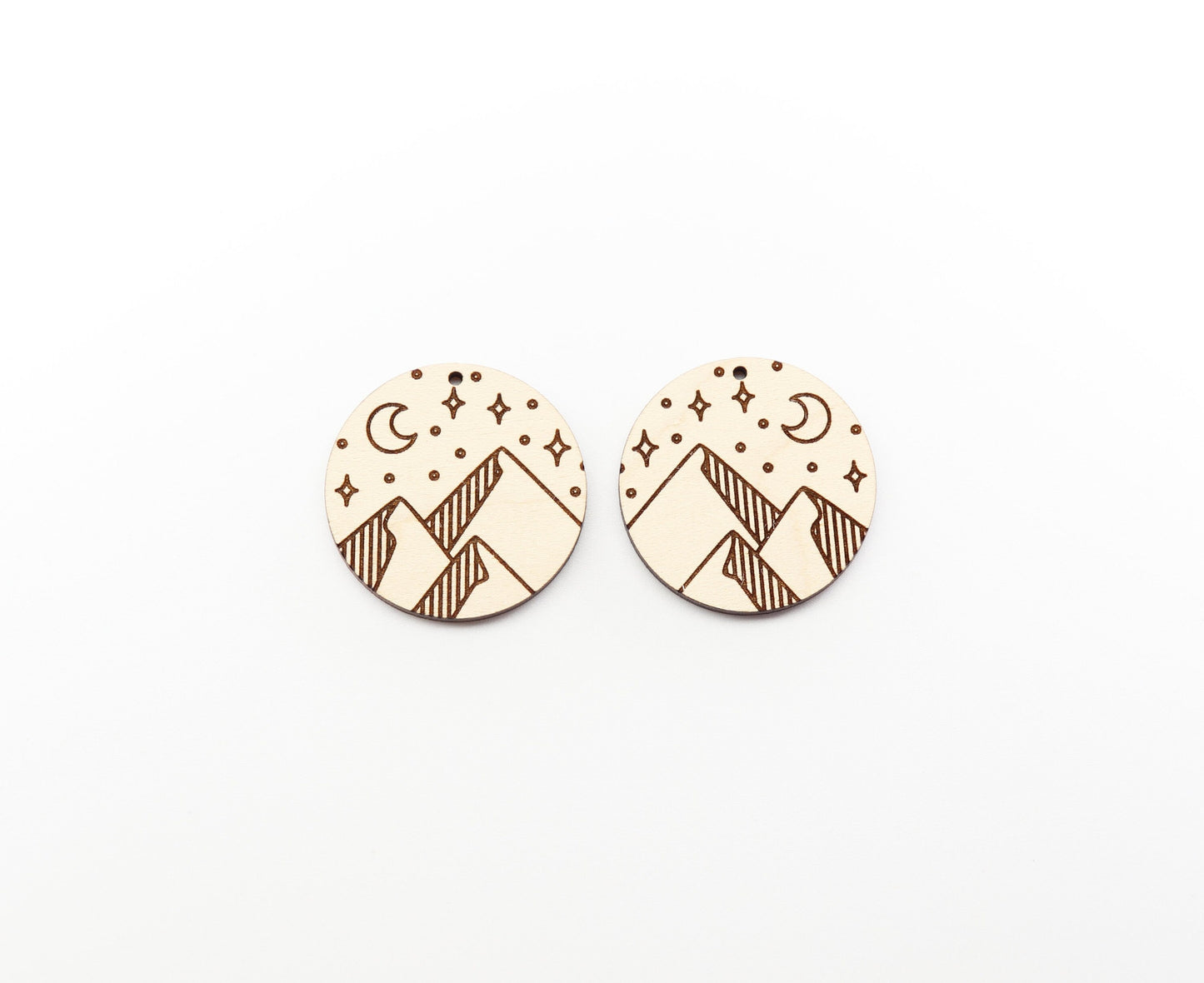 Mountain wood earring blanks, wood earring blanks, sold per set