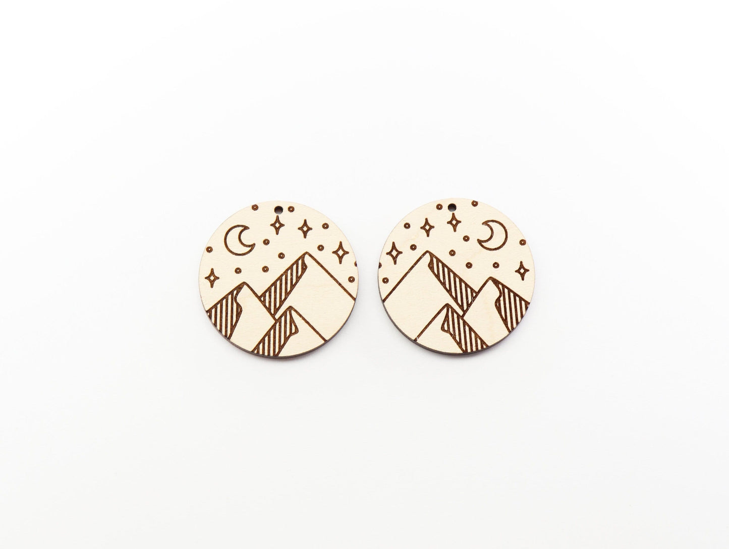 Mountain wood earring blanks, wood earring blanks, sold per set