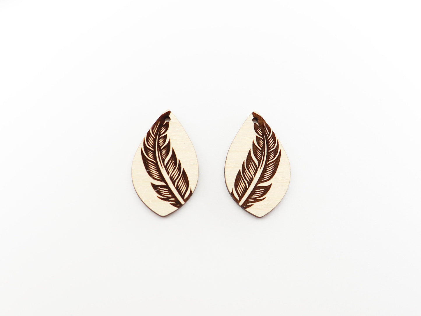 Feather Earring blanks, wood blanks, DIY earrings