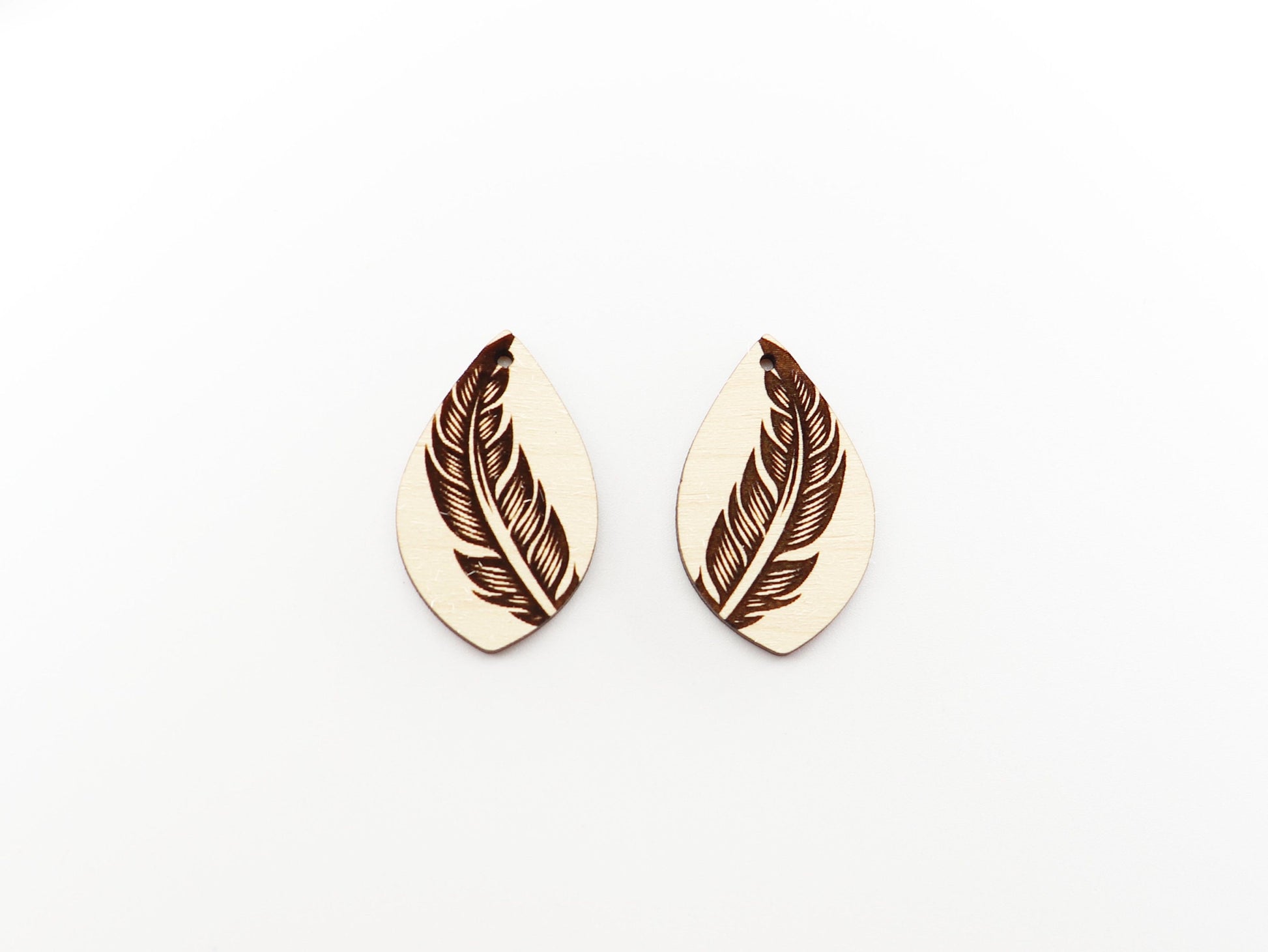 Feather Earring blanks, wood blanks, DIY earrings