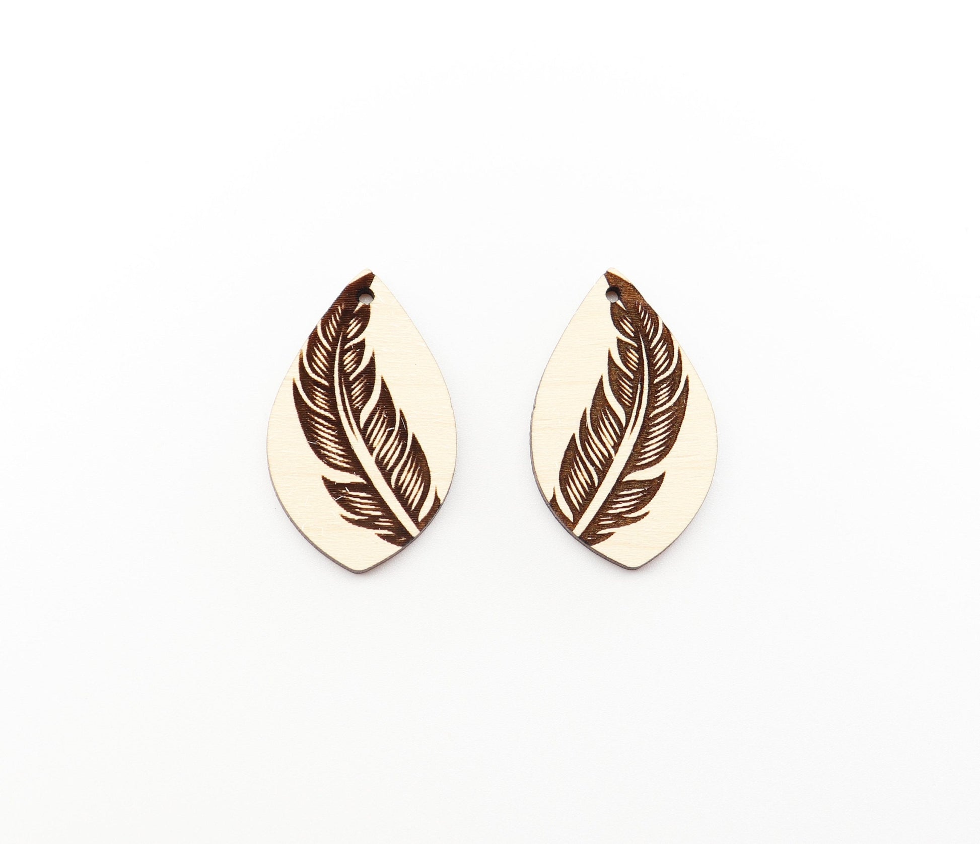 Feather Earring blanks, wood blanks, DIY earrings