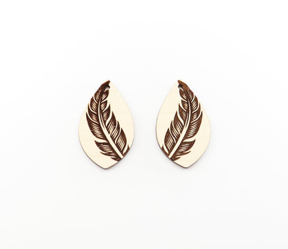 Feather Earring blanks, wood blanks, DIY earrings