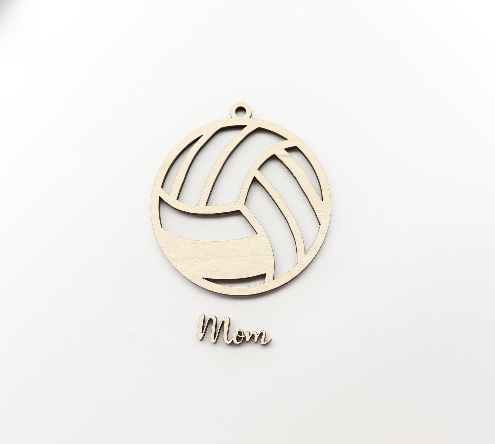 Volleyball mom car charm, wood blanks, wood cutouts, volleyball cutouts