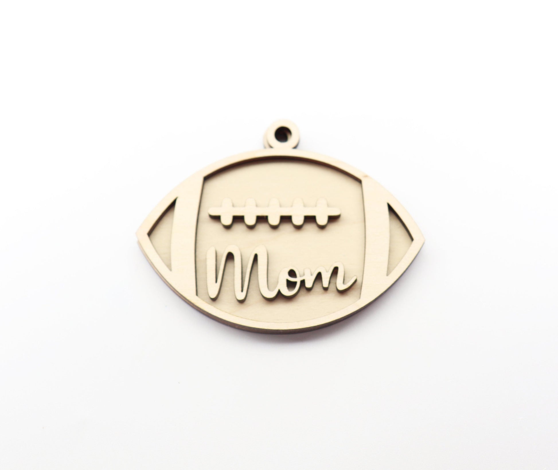 Football mom car charm, wood blanks, wood cutouts, football cutouts