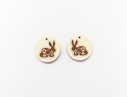 Bunny earring blanks, earring blanks, wood earrings