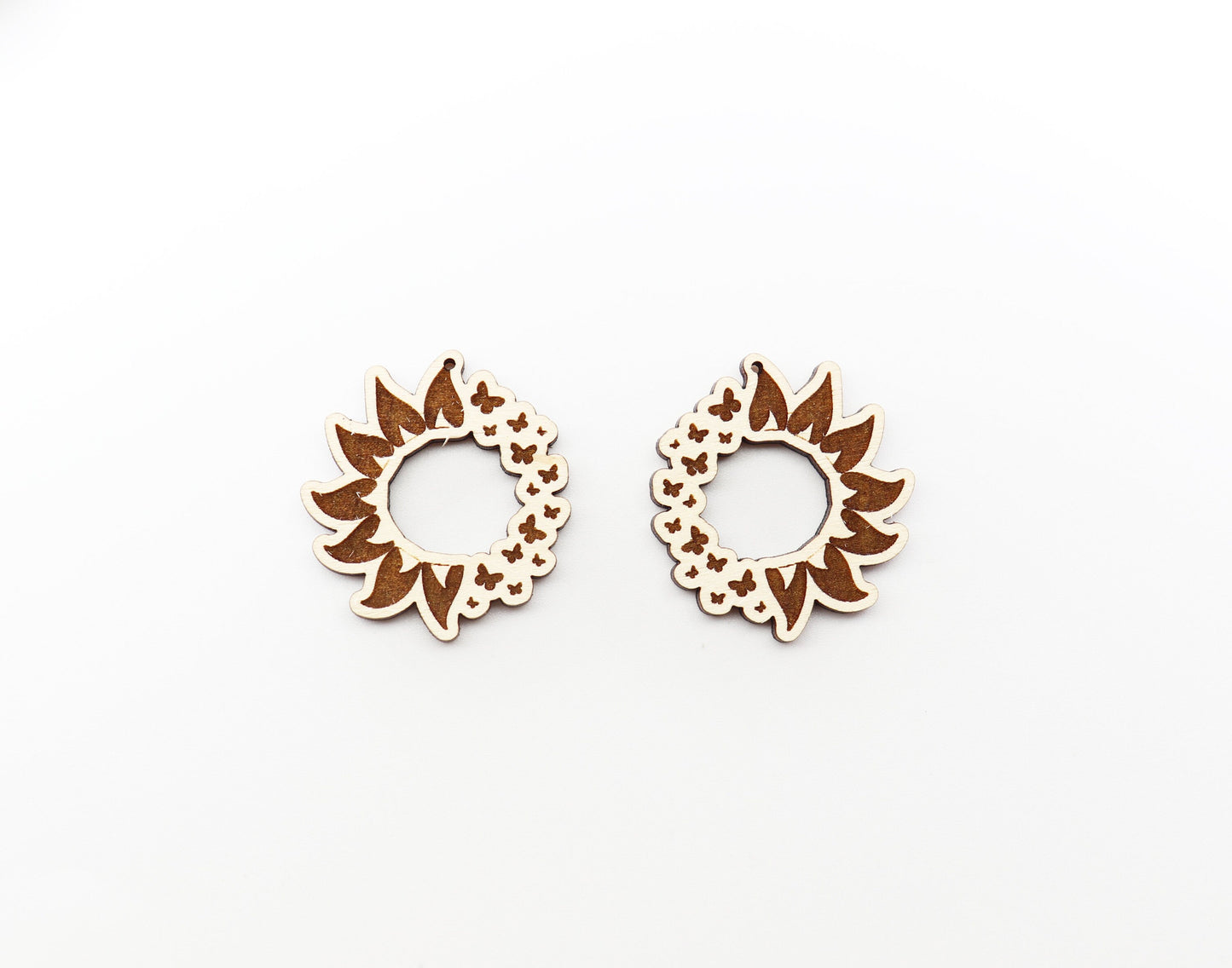 Sunflower butterfly blanks, earring blanks, wood cutouts