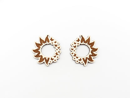 Sunflower butterfly blanks, earring blanks, wood cutouts