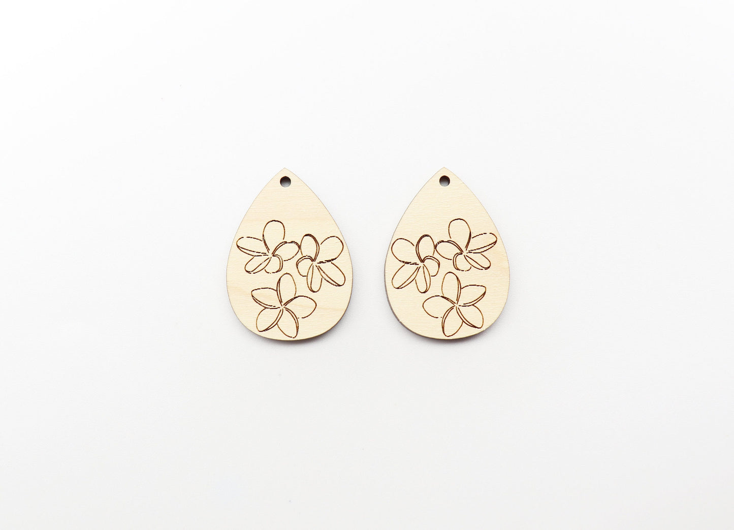 Plumeria wood earring blanks, earring blanks, earring findings