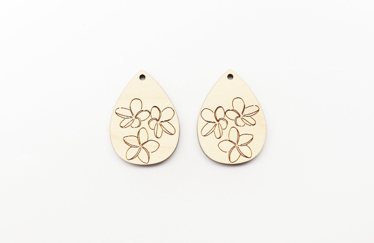 Plumeria wood earring blanks, earring blanks, earring findings