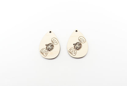 Boo teardrop earring blanks, wood blanks