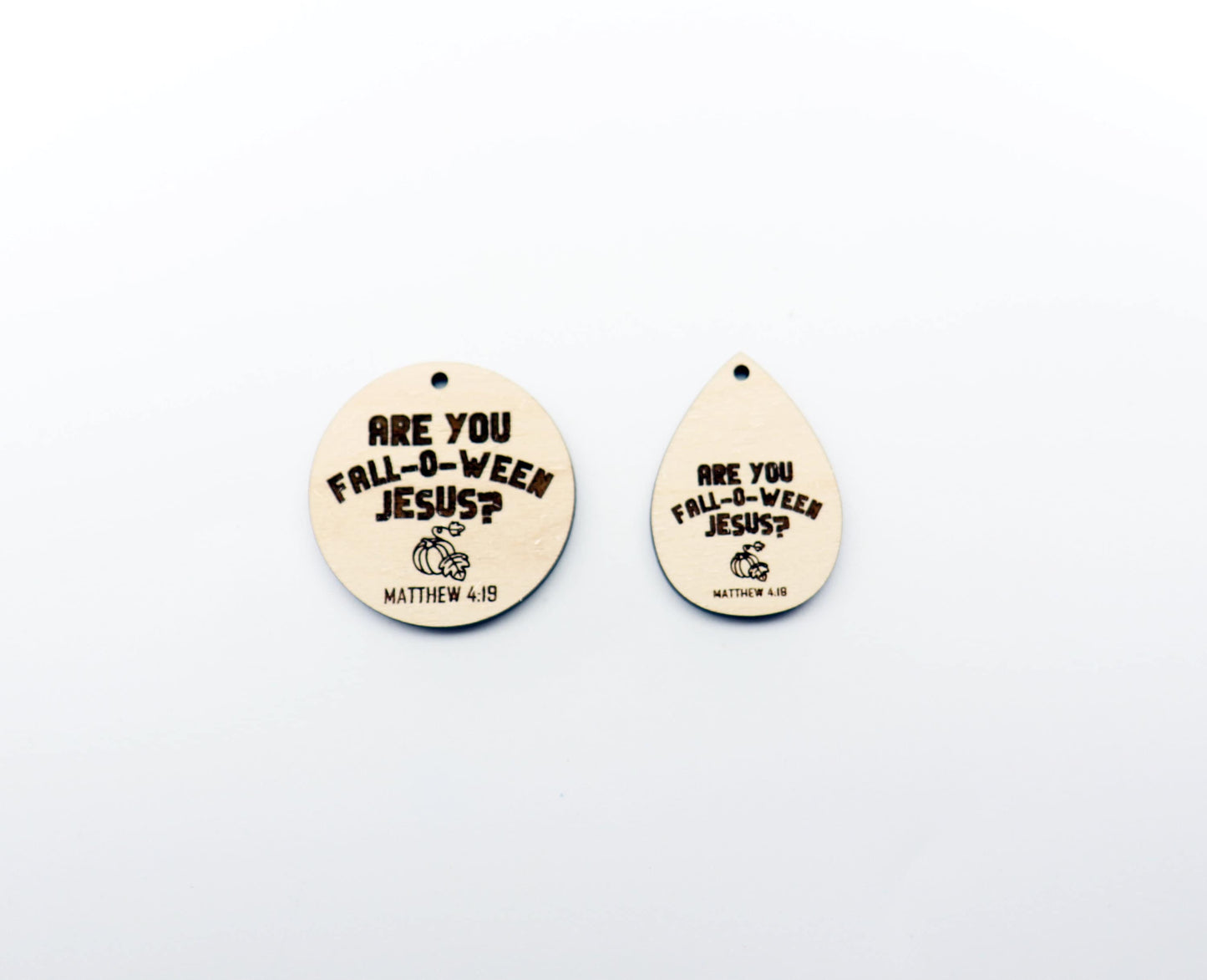 Fall-o-ween Jesus earring blanks, wood blanks