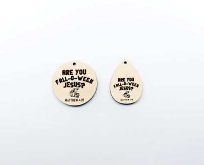 Fall-o-ween Jesus earring blanks, wood blanks