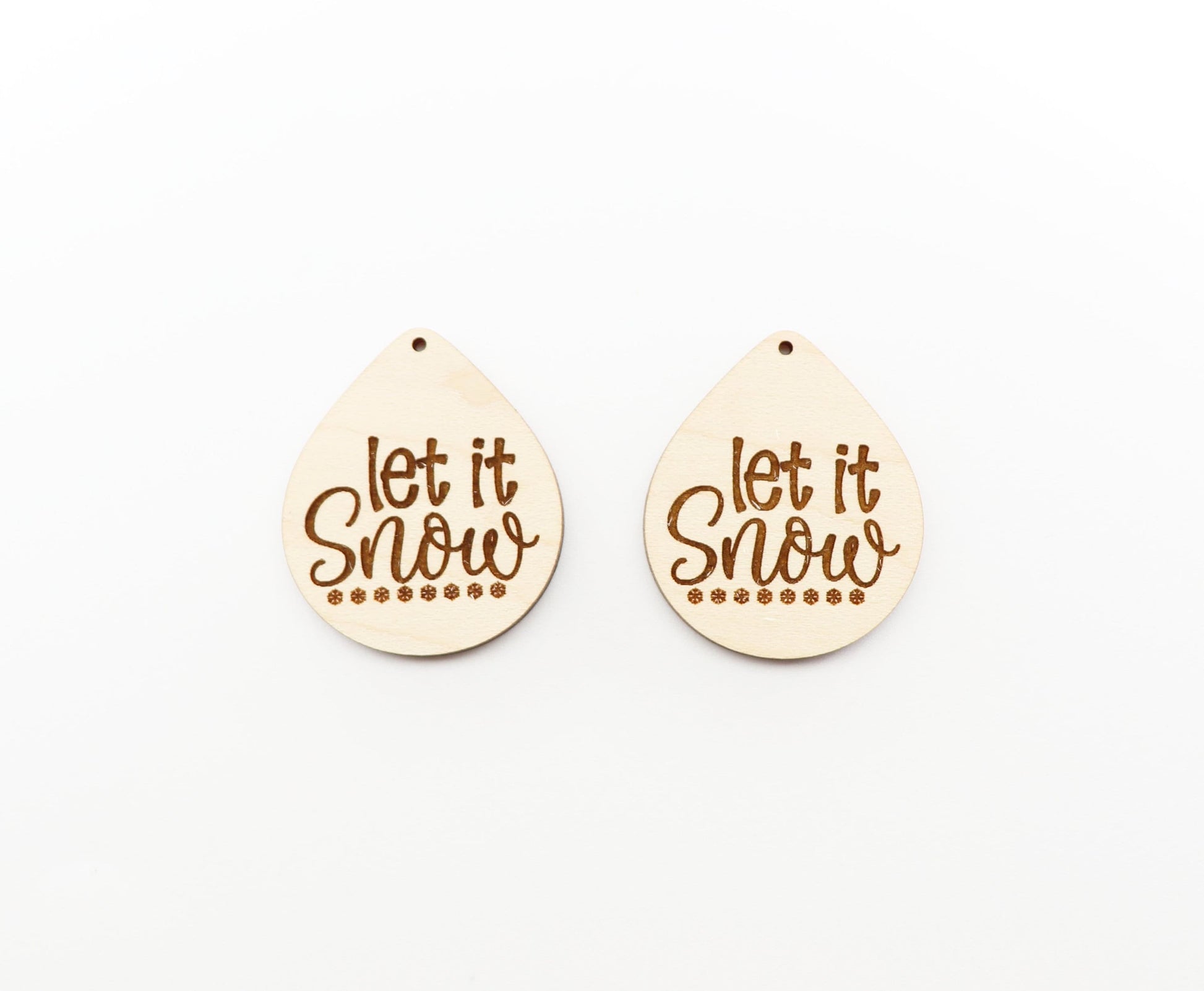 Let it snow earring blanks, earring supplies, wood blanks