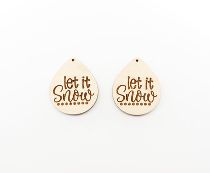 Let it snow earring blanks, earring supplies, wood blanks