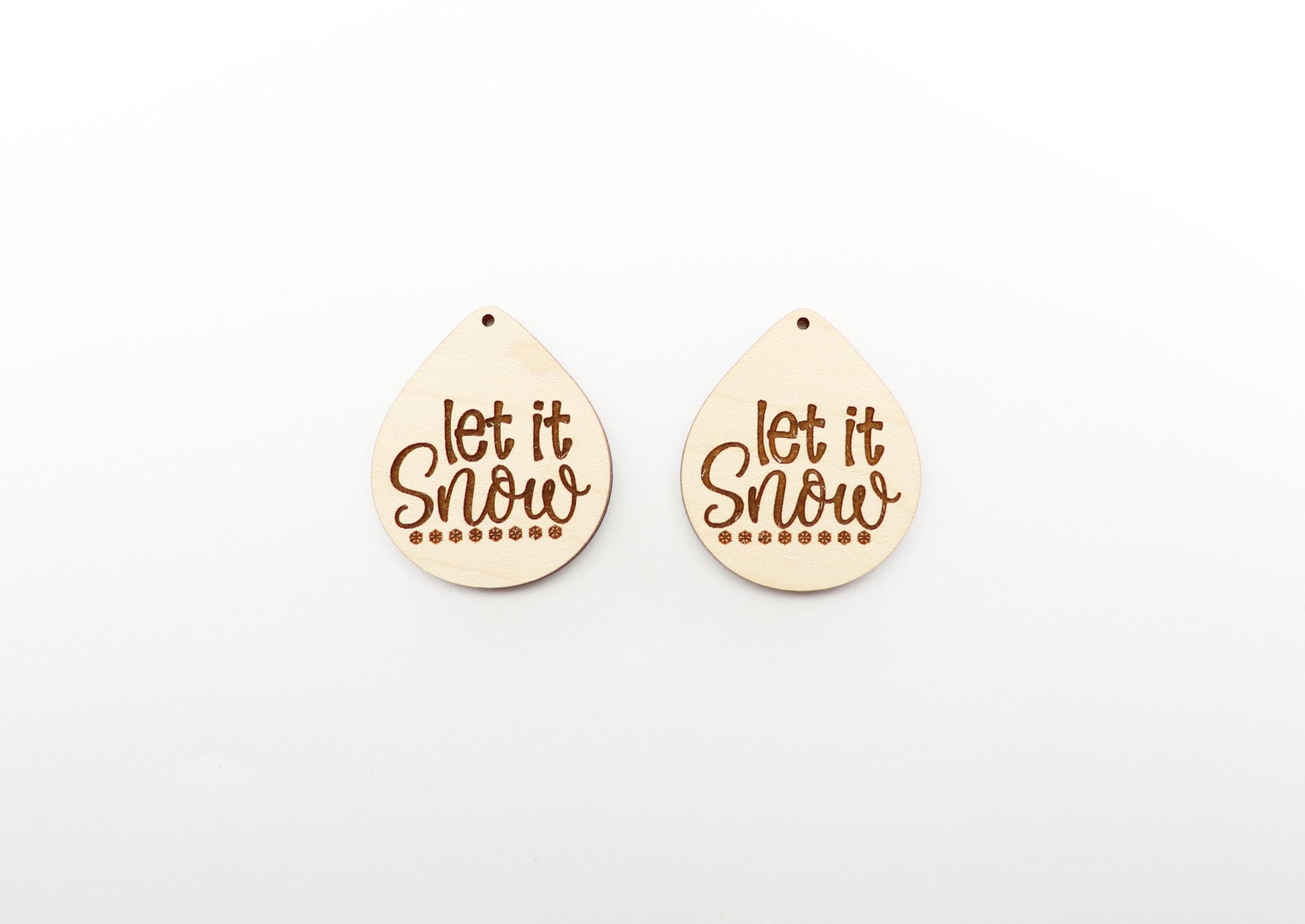 Let it snow earring blanks, earring supplies, wood blanks