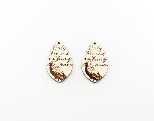 Raven wood earring blanks, wood blanks, earring blanks