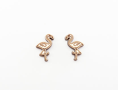 Flamingo stud blanks, earring blanks, wood cutouts