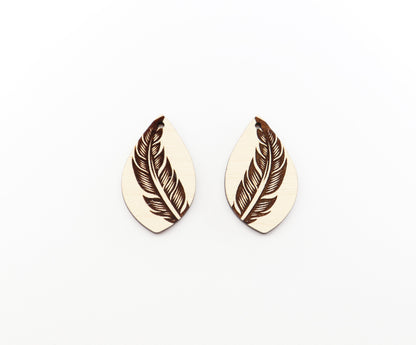 Feather Earring blanks, wood blanks, DIY earrings