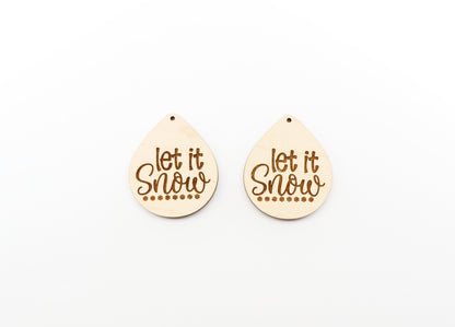 Let it snow earring blanks, earring supplies, wood blanks