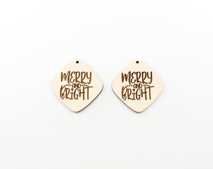 Merry and bright earring blanks, earring supplies, wood blanks