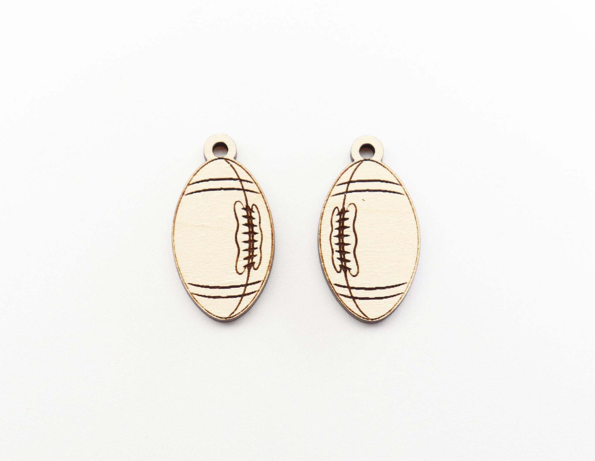 Football wood earring blanks, wood cutouts, earring blanks