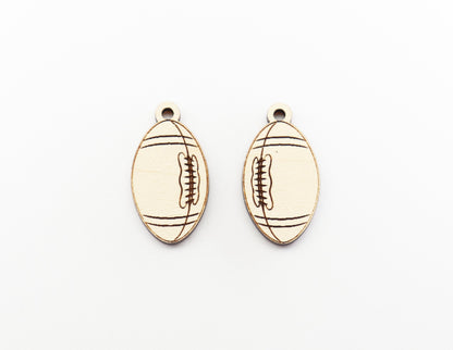 Football wood earring blanks, wood cutouts, earring blanks