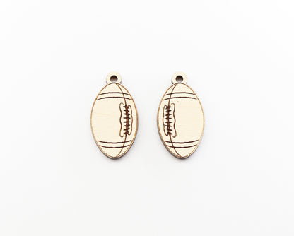 Football wood earring blanks, wood cutouts, earring blanks