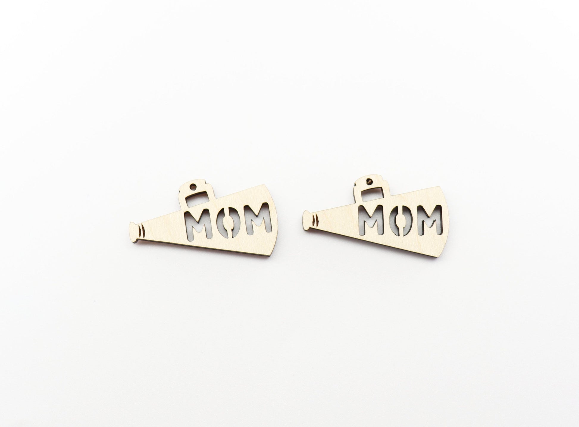 Cheer mom earring blanks, cheer earrings, wood cutouts, laser cutouts