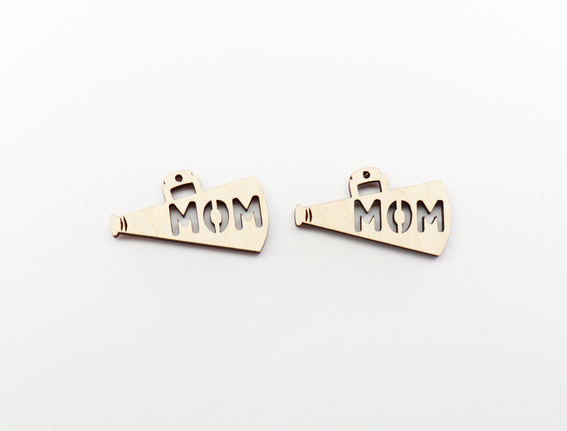 Cheer mom earring blanks, cheer earrings, wood cutouts, laser cutouts