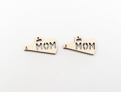 Cheer mom earring blanks, cheer earrings, wood cutouts, laser cutouts