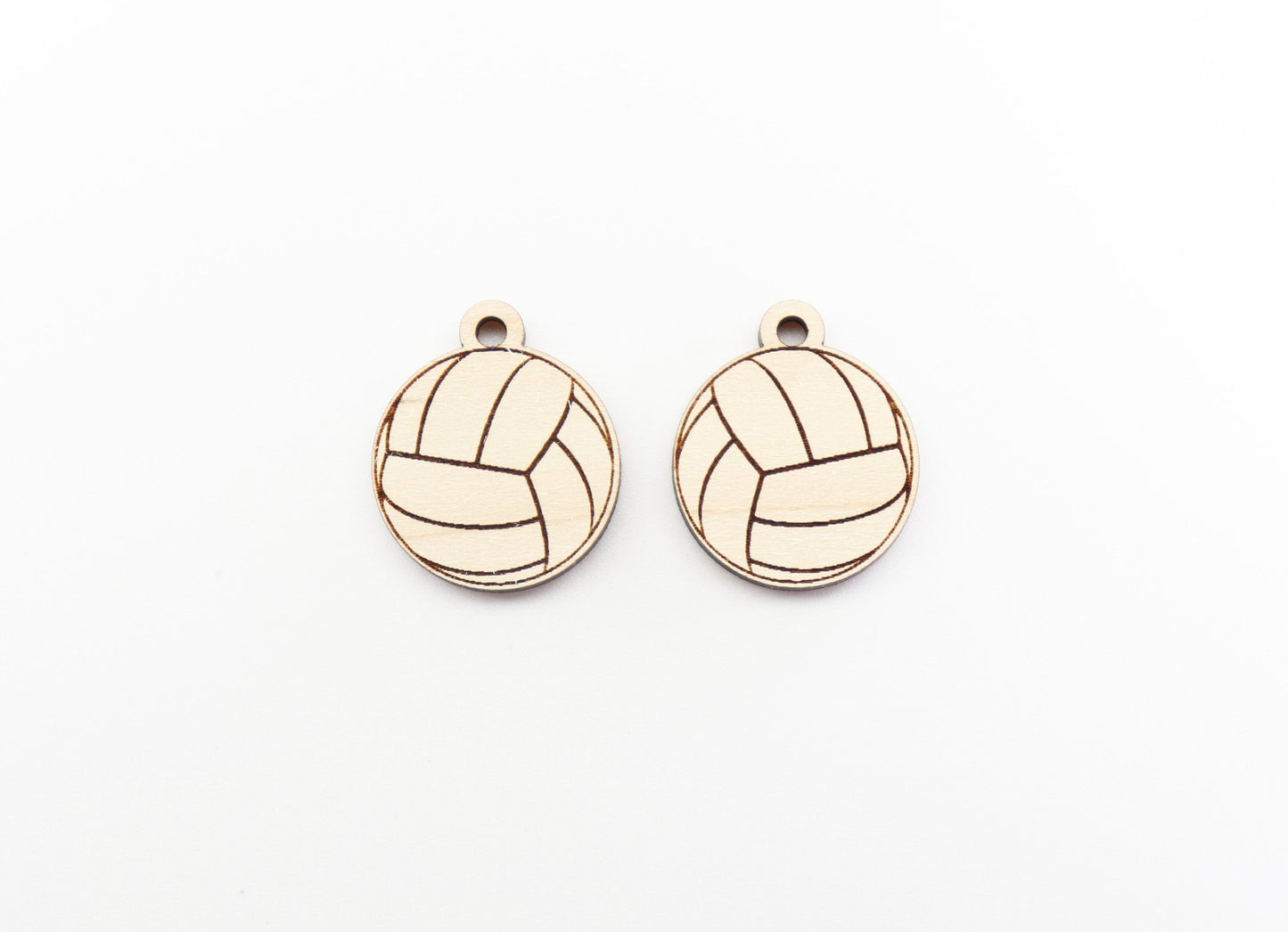 Volleyball earring blanks, wood cutouts, sold per pair