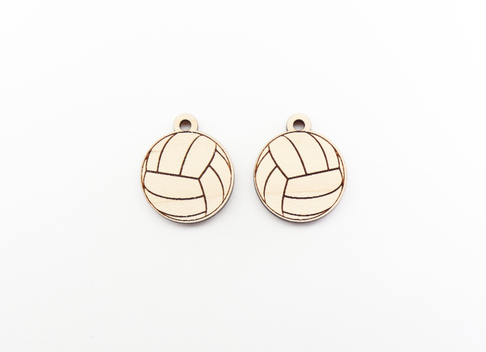 Volleyball earring blanks, wood cutouts, sold per pair