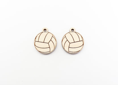 Volleyball earring blanks, wood cutouts, sold per pair